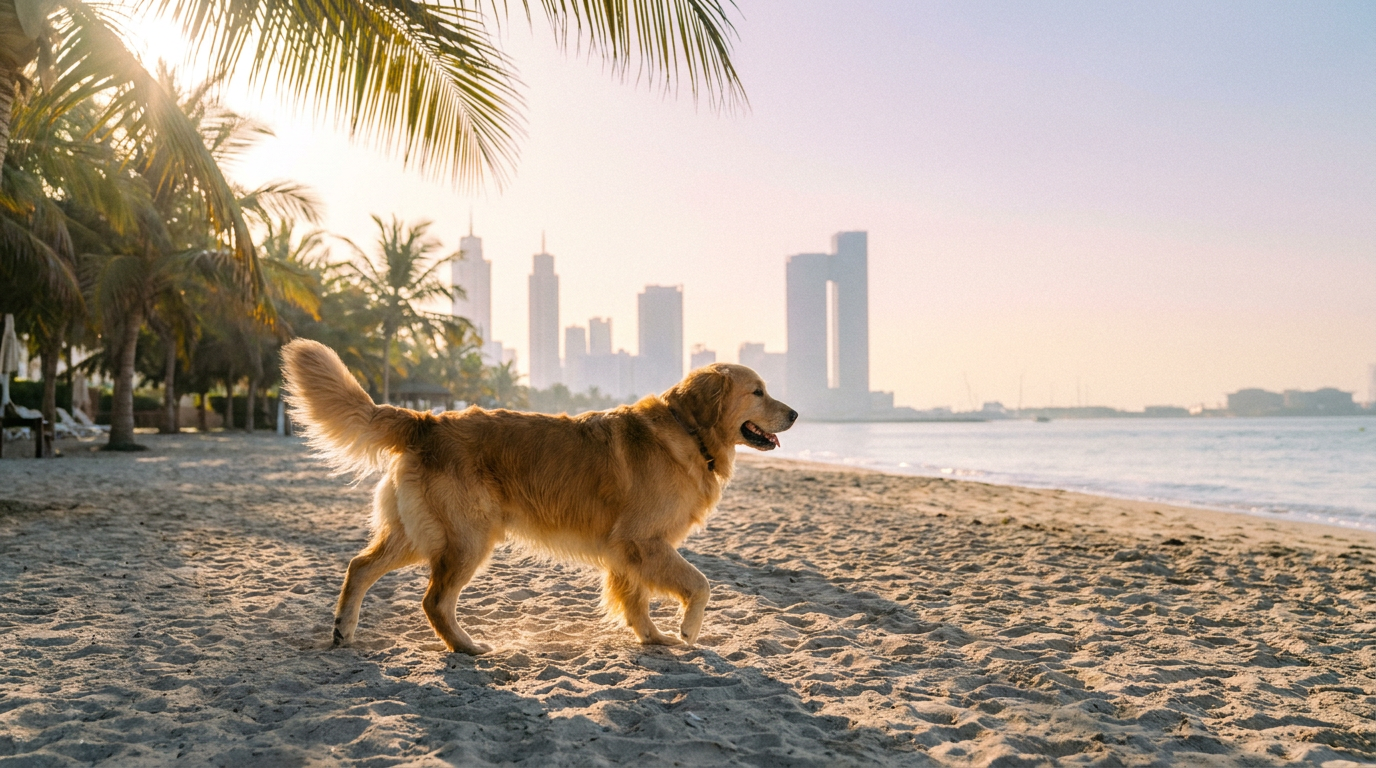 August Heat Guide: Dubai Islands Beach & Dog Safety